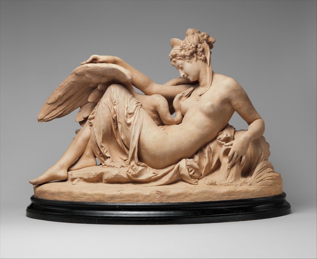 Statuette of the Greek mythological myth, Leda and the Swan