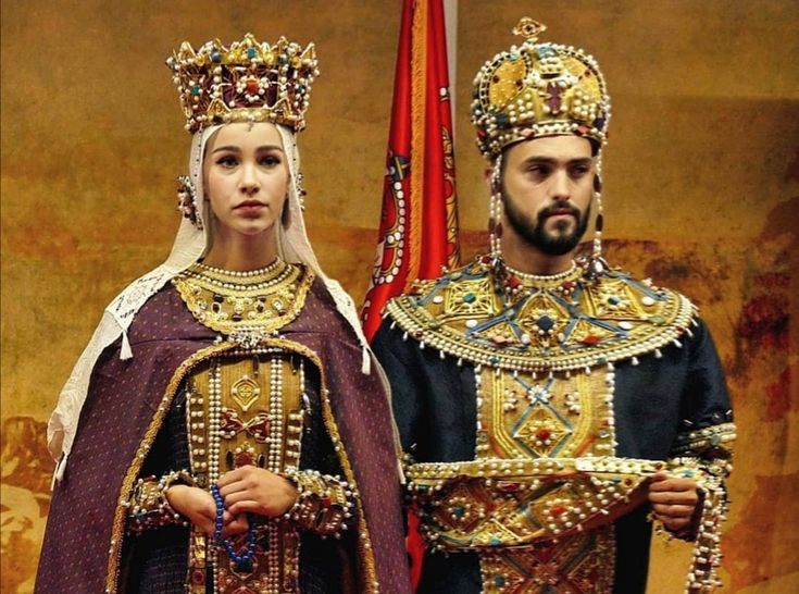Reenactors portraying Serbian King and Queen.