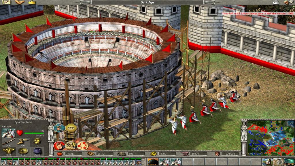 The Construction of the Colosseum in Empire Earth.